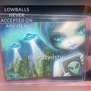 #1/1 TINY TREASURE Jasmine Beckett Griffith Alien Aceo Canvas Print 2.5” x 3.5”